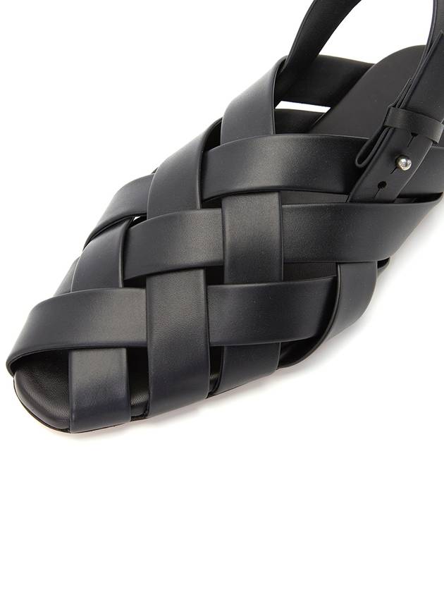 Alfie Intrecciato Leather Mule Sandals Black - BOTTEGA VENETA - BALAAN 8