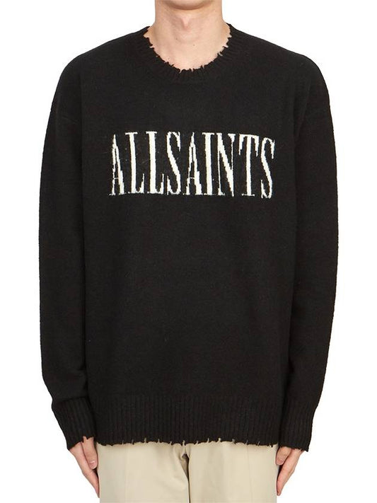 Luca Saints Men's Knit MK048Z BLK TRADITIONAL WT - ALLSAINTS - BALAAN 1