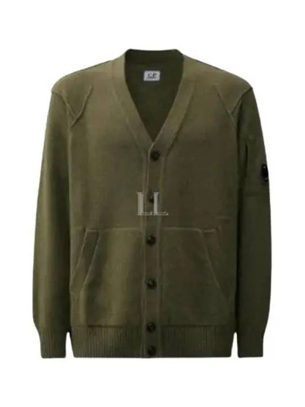 Lambswool GRS Buttoned Cardigan Green - CP COMPANY - BALAAN 2