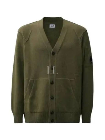 Lambswool GRS Buttoned Cardigan Green - CP COMPANY - BALAAN 2