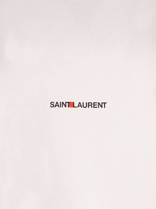 Rive Gauche Short Sleeve T-Shirt White - SAINT LAURENT - BALAAN 4