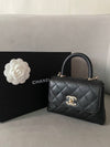 Coco handle micro mini cross bag WOC caviar black gold AP4244 - CHANEL - BALAAN 1