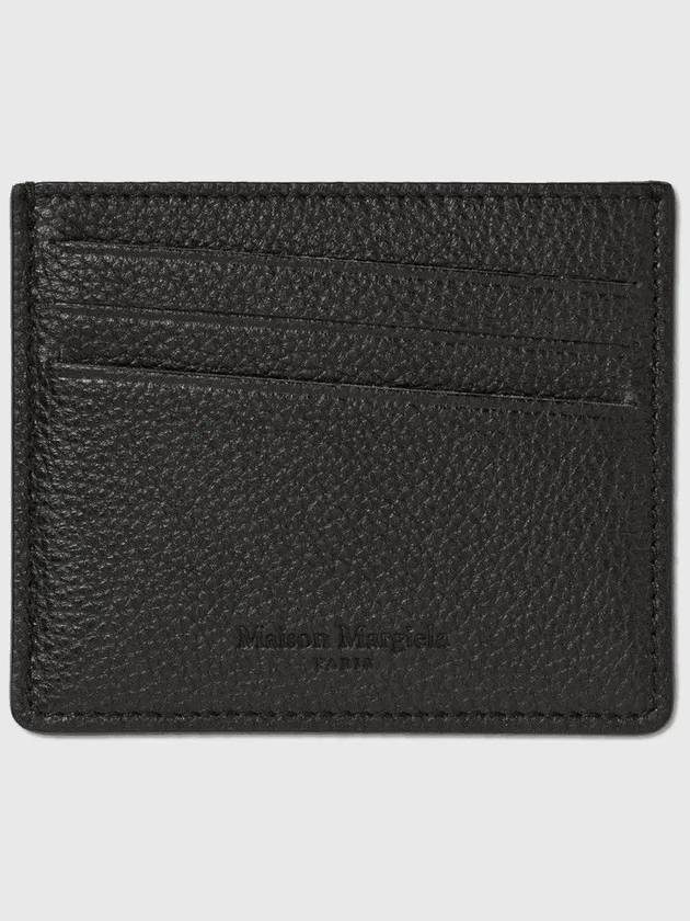 Stitched Diagonal Leather Card Wallet Black - MAISON MARGIELA - BALAAN 3