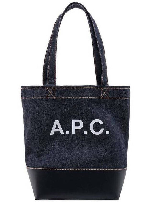 Logo Denim Axel Small Tote Bag Navy - A.P.C. - BALAAN 2
