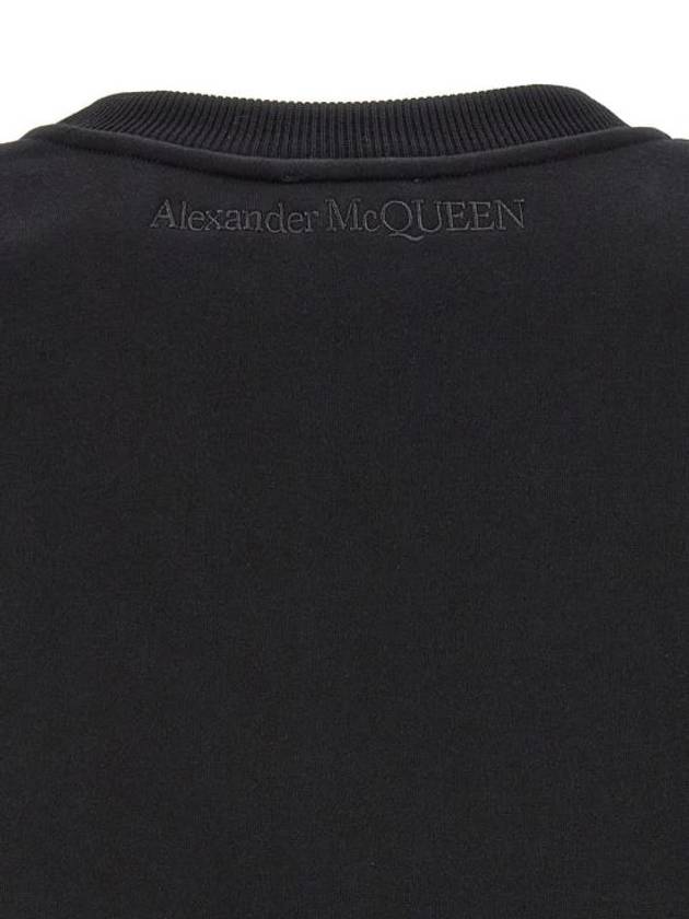 Cutout Detail Round Neck Sweatshirt Black - ALEXANDER MCQUEEN - BALAAN 5