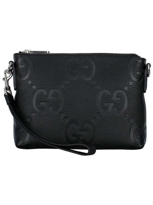 Jumbo GG Leather Messenger Cross Bag Black - GUCCI - BALAAN 3