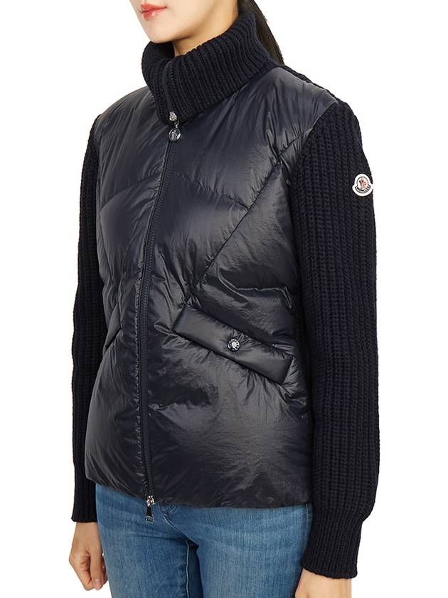 Padded Wool Cardigan Navy - MONCLER - BALAAN 4