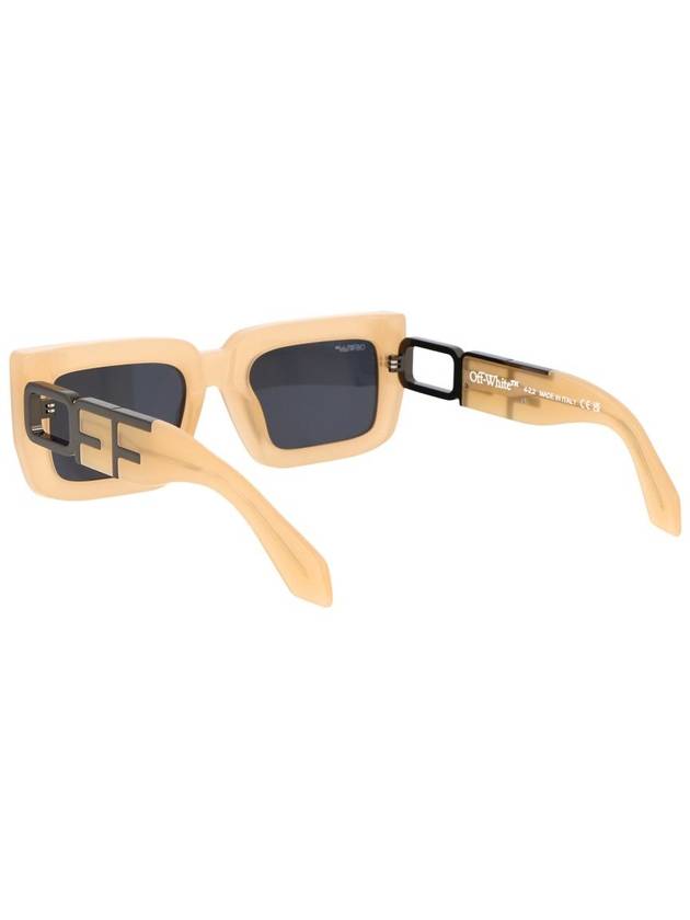 Boston square frame acetate gun metal tone sunglasses OERI073S23PLA0011707 B0080214488 - OFF WHITE - BALAAN 5