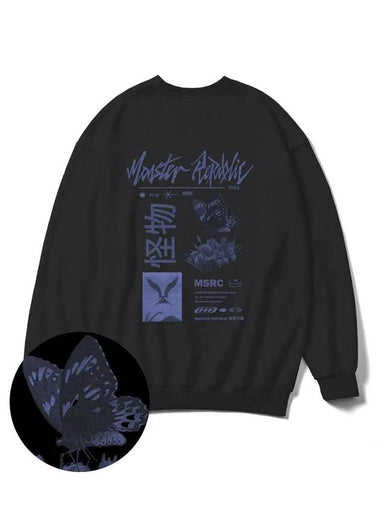 Fly Blue Overfit Sweatshirt Black - MONSTER REPUBLIC - BALAAN 1