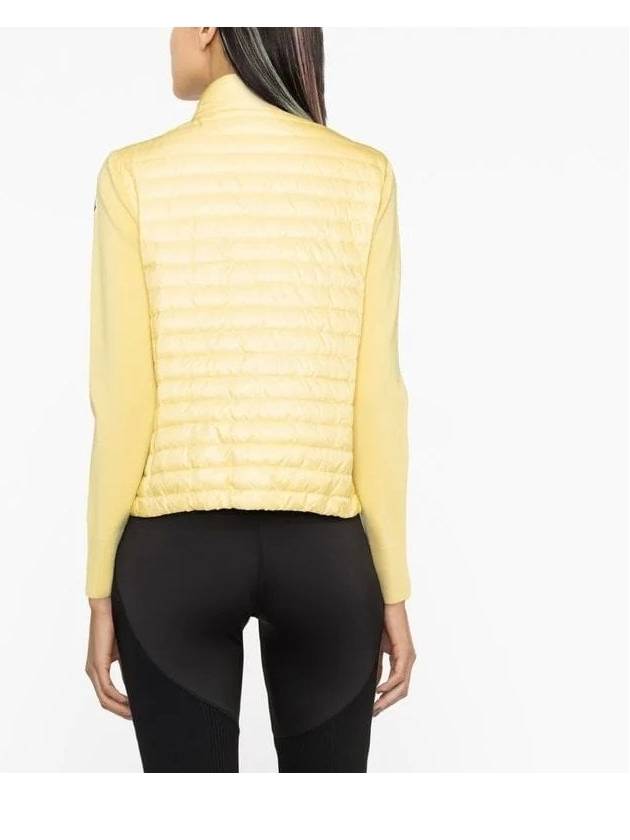 Women's High Neck Wool Padded Cardigan Yellow - MONCLER - BALAAN 6