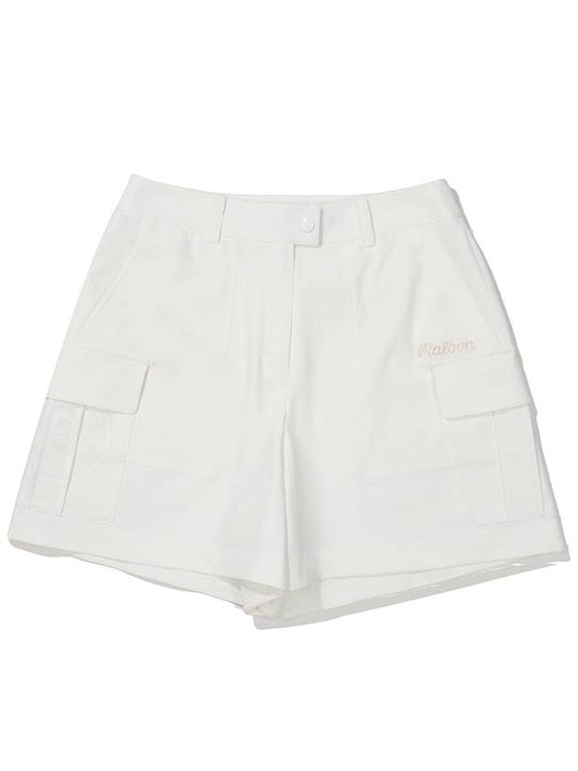 CARGO SHORT PANTS WHITE WOMAN - MALBON GOLF - BALAAN 1