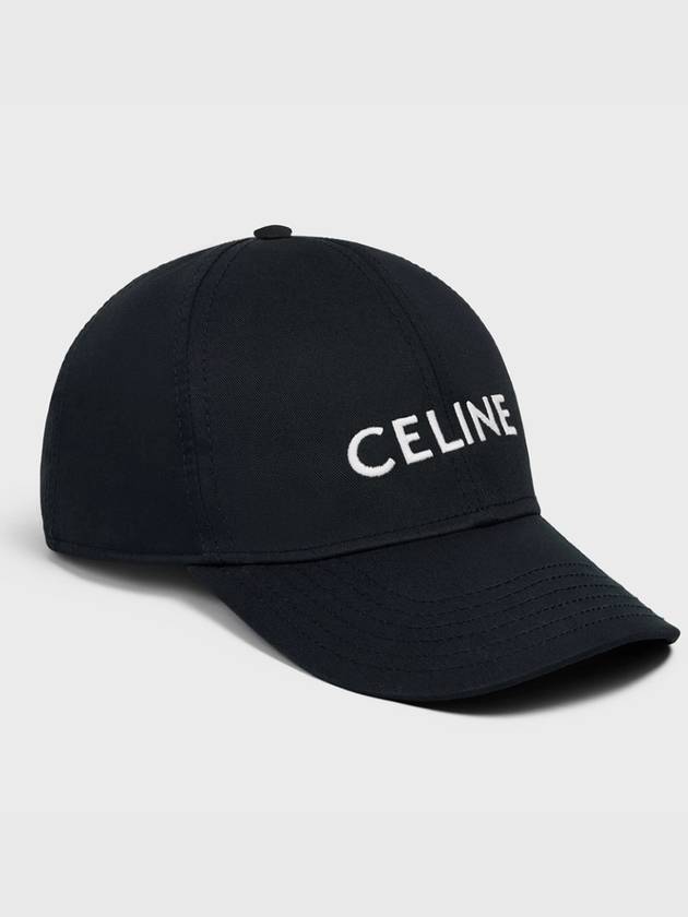 Embroidered Logo Cotton Ball Cap Black - CELINE - BALAAN 2