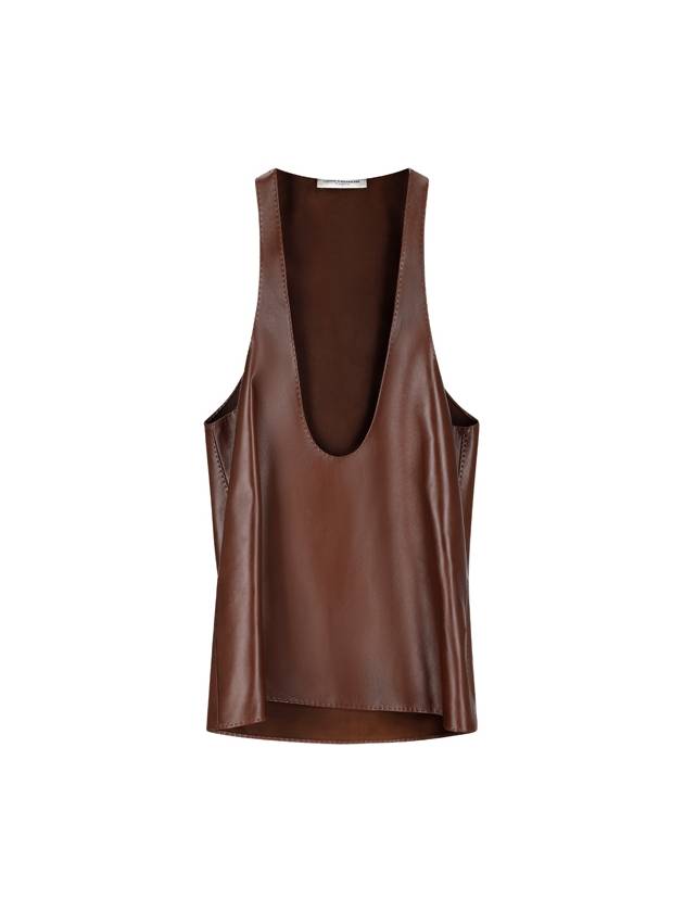 Nappa Leather Tank Top 764913YC2TF - SAINT LAURENT - BALAAN 2