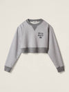 Cropped Logo Print Sweatshirt Grey - MIU MIU - BALAAN 2