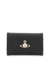 Logo Key Case Leather Wallet Black - VIVIENNE WESTWOOD - BALAAN 1