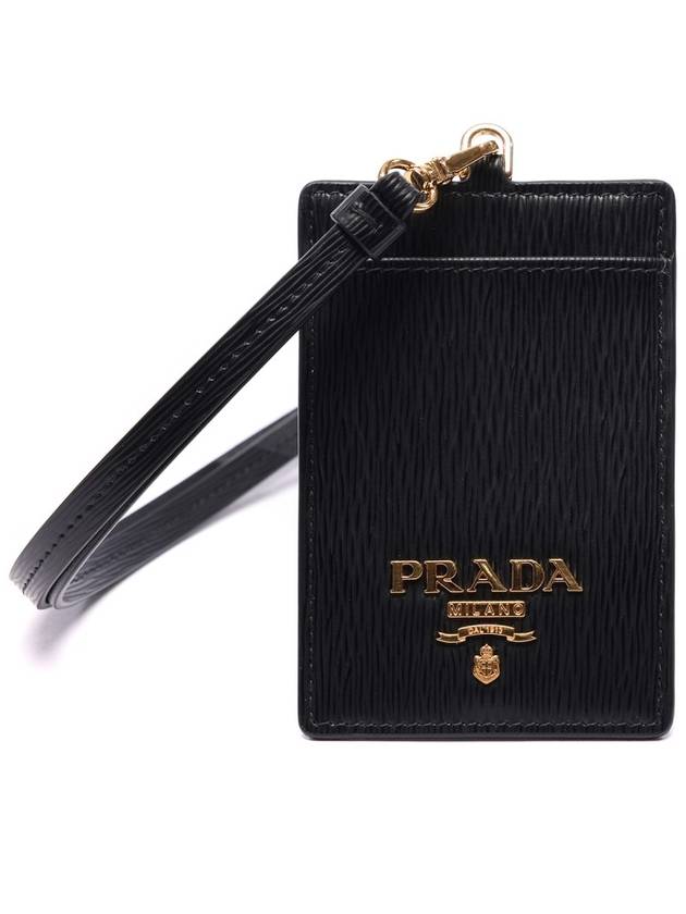 Vitello Strap Card Holder Black - PRADA - BALAAN 5