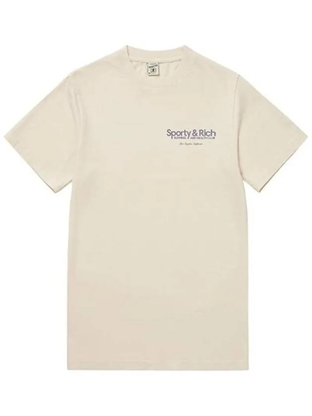 Logo Cotton Short Sleeve T-Shirt Cream - SPORTY & RICH - BALAAN 4