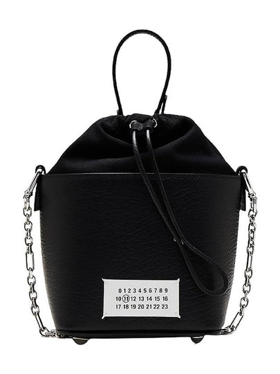 5AC Number Logo Texture Leather Bucket Bag Black - MAISON MARGIELA - BALAAN 2