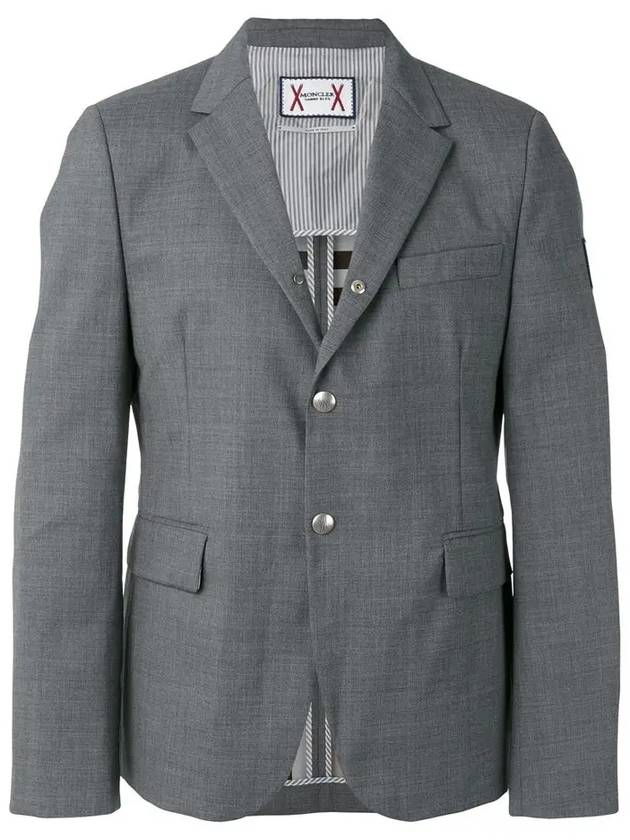 Gamma Blue Button Blazer Jacket Gray - MONCLER - BALAAN 3