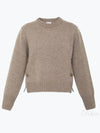 Metal Note Button Wool Knit Top Grey - BOTTEGA VENETA - BALAAN 2