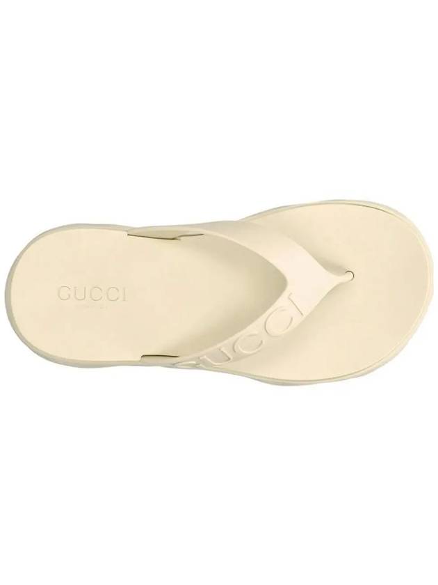 Women's Logo Thong Platform Flip Flops White - GUCCI - BALAAN 5