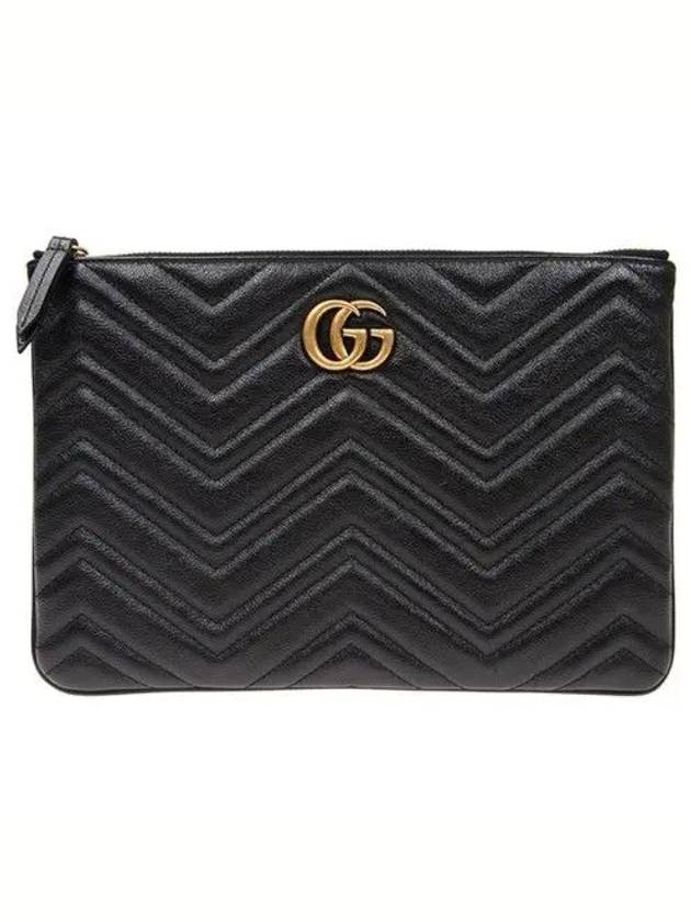 GG Marmont Leather Pouch Bag Black - GUCCI - BALAAN 3