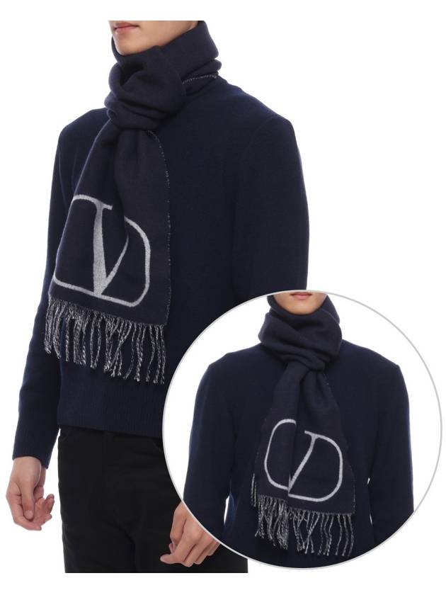 V Logo Muffler Blue - VALENTINO - BALAAN 3