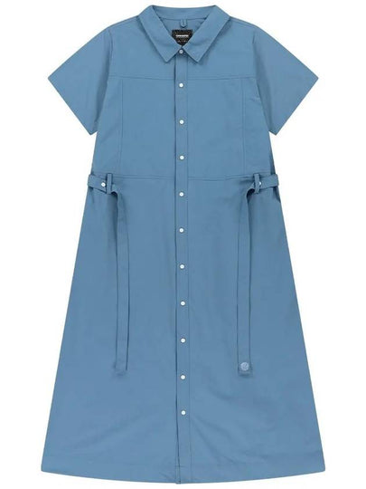 Nylon Shirt Midi Dress Dark Blue - OFFGRID - BALAAN 2