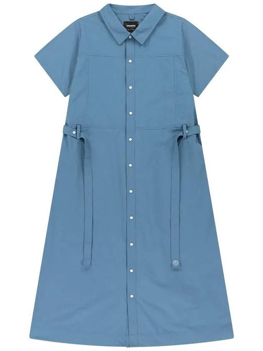 Nylon Shirt Midi Dress Dark Blue - OFFGRID - BALAAN 2