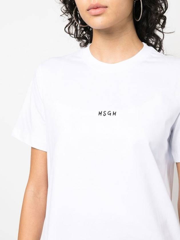 Micro Brushed Logo Short Sleeve T-Shirt White - MSGM - BALAAN 5