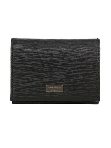 Revival Bifold Card Wallet Black - SALVATORE FERRAGAMO - BALAAN 1