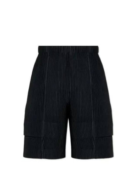 Pleated Cargo Shorts Black - ISSEY MIYAKE - BALAAN 2