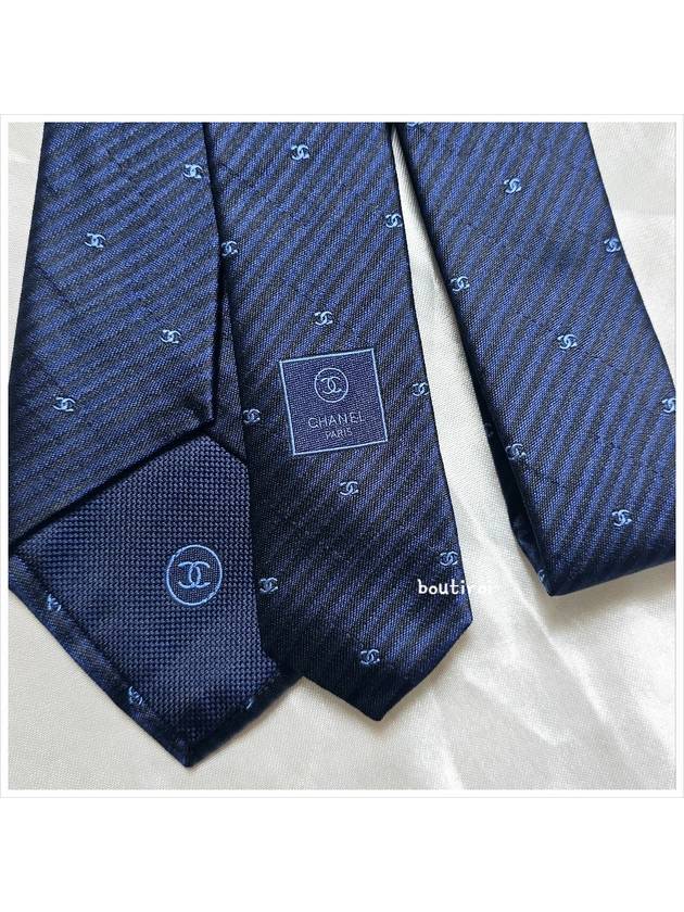 Tie CC logo silk men s navy AAA053 - CHANEL - BALAAN 3