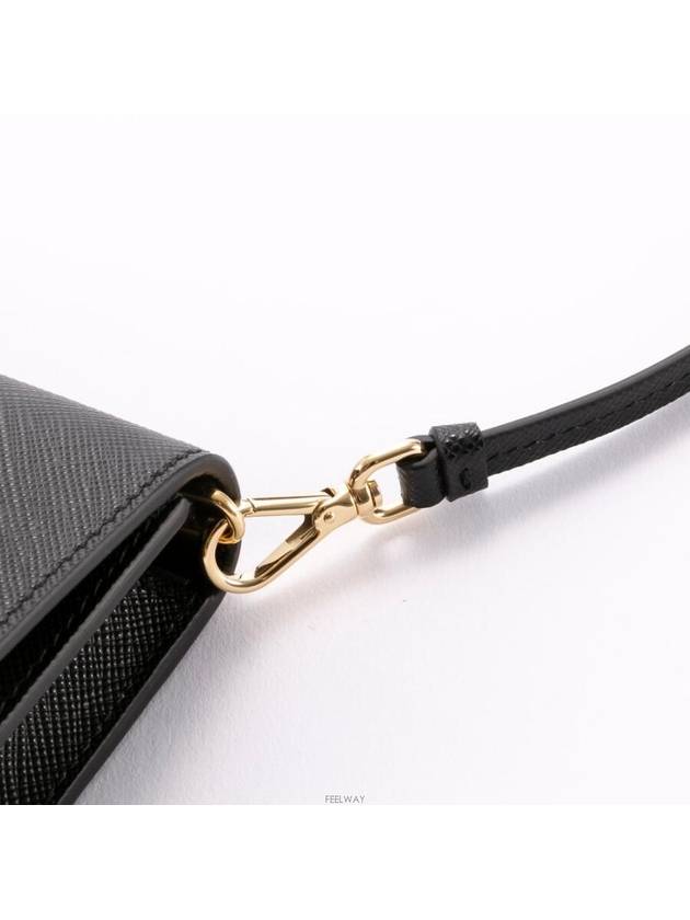 Triangle Logo Leather Mini Bag Black - PRADA - BALAAN 5