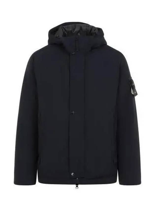 Techno Fabric Hooded Jacket Navy - STONE ISLAND - BALAAN 3