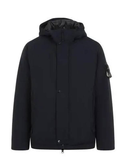 Techno Fabric Hooded Jacket Navy - STONE ISLAND - BALAAN 2