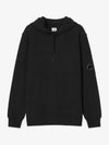 Logo Patch Drawstring Hoodie Black - CP COMPANY - BALAAN 2