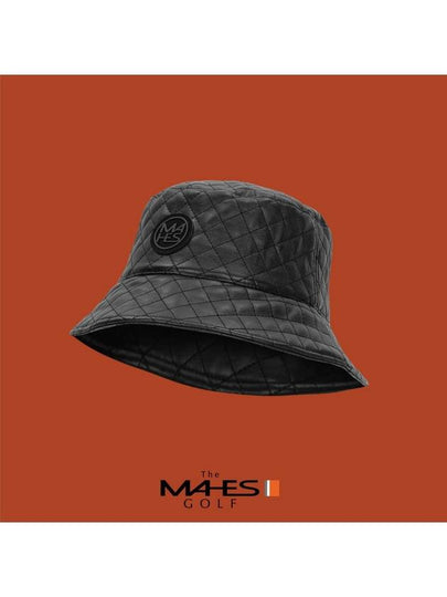 Bucket Hat Black Black Label Leather Quilted Padded Bucket Hat EC00747 - MAHES - BALAAN 2