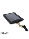 Cross Grain Leather Lanyard ID Case Necklace Card Wallet Black - COACH - BALAAN 5