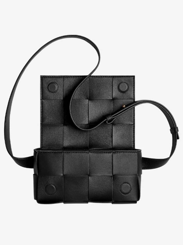 Intrecciato Small Cassette Belt Bag Black - BOTTEGA VENETA - BALAAN 4