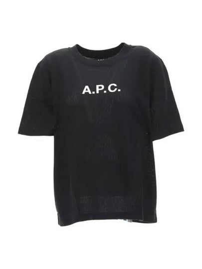 Mae Pique Mesh Short Sleeve T-Shirt Black - A.P.C. - BALAAN 2