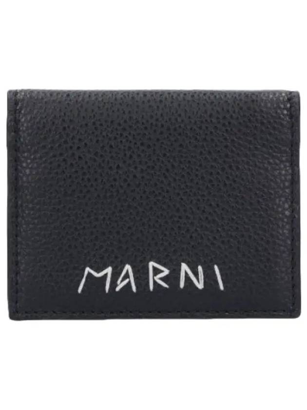 embroidered card holder black wallet - MARNI - BALAAN 1