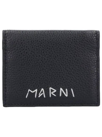 embroidered card holder black wallet - MARNI - BALAAN 1