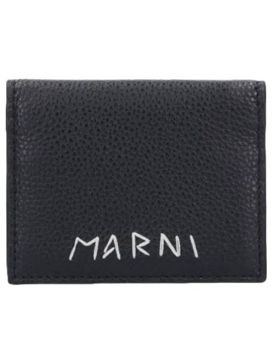 embroidered card holder black wallet - MARNI - BALAAN 1