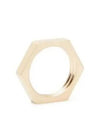 Women's Bolt Nut Ring Tumbled Yellow Gold - MAISON MARGIELA - BALAAN 2