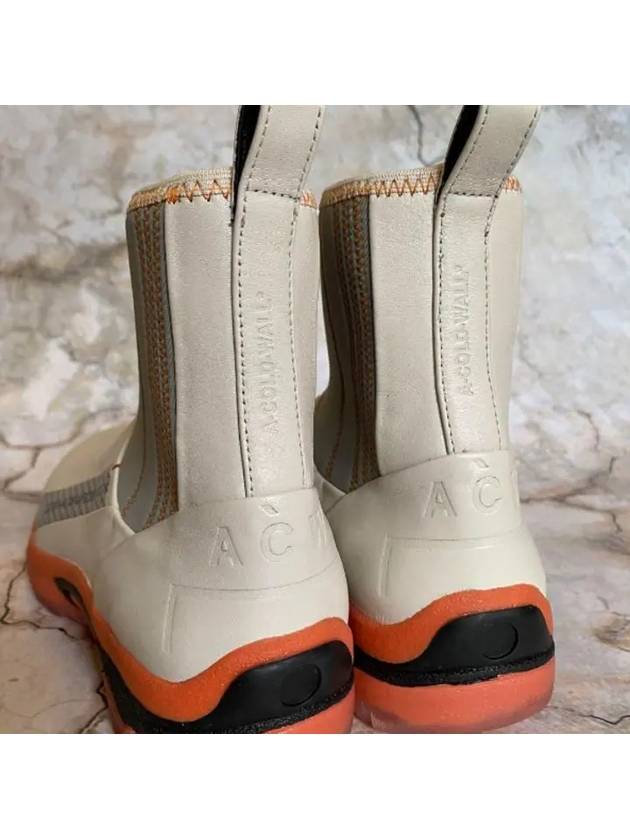 A COLD WALL Men s Light Gray Orange Leather NC 1 Boots ACWUF029B - A-COLD-WALL - BALAAN 6