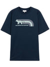 Men's Flash Fox Comfort Short Sleeve T-Shirt Navy - MAISON KITSUNE - BALAAN 2