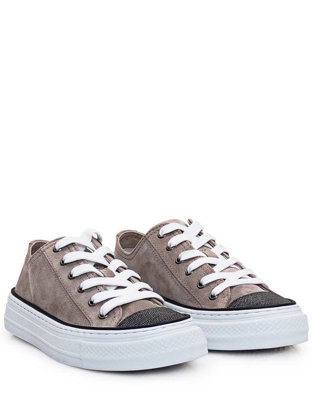 Suede Low Top Sneakers Beige - BRUNELLO CUCINELLI - BALAAN 3