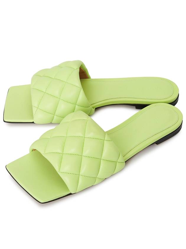 Padded Quilted Slippers Green - BOTTEGA VENETA - BALAAN 1