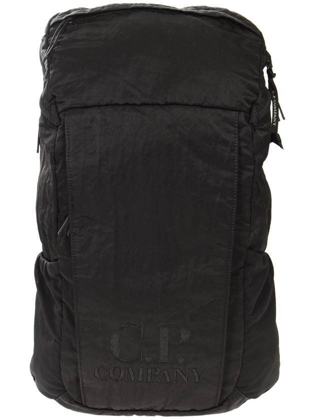 Embroidered Logo Nylon Backpack Black - CP COMPANY - BALAAN 1